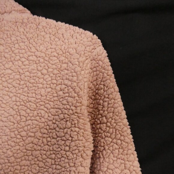 GARAGE | xs - extra small | Copper Brown Partial Zip-Up Teddy Pullover Sweater - Picture 12 of 15